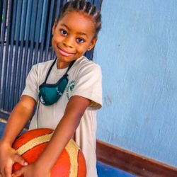 Kampala International School Key stage student with a ball